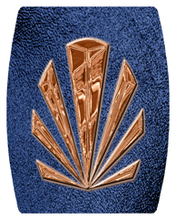 DAREC 602 CP SH BL Copper Sunburst Shimmer Blue Background